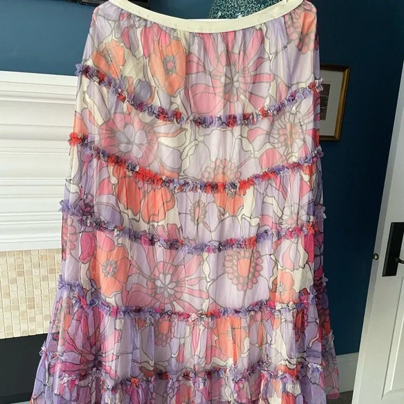Anthropologie Maeve tiered tulle maxi skirt - size M medium - Picture 5 of 5